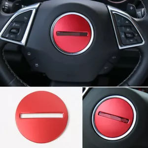 Red Alloy Interior Steering Wheel Center Ring Cover For Chevrolet Camaro 2017-22 - Bild 1 von 12