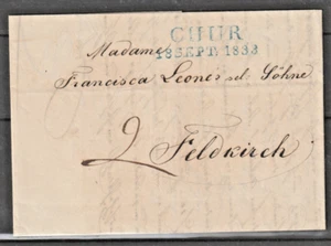 SWITZERLAND, 1833, PRE-PHILATELY COVER "CHUR" GLASS CLEAR CANCELLATION, SEE!! - Picture 1 of 1
