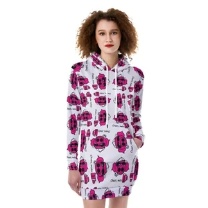 Artist hand drawing All-Over Print Women's Heavy Fleece Long Hoodie - Picture 1 of 5