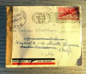 Rare HAWAII 1942 WWII Xmas Card LETTER CENSOR + 6 cent STAMP - Picture 1 of 12