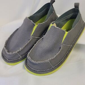 OP Ocean Pacific Mens Shoes Slip On Canvas Loafers Casual Comfort Gray US Size 6