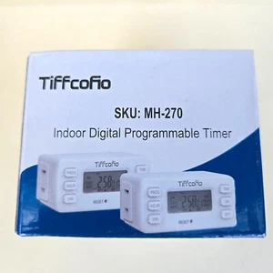 2er Pack Digital Programmierbare Steckdose Zeitschaltuhr 2 Zinken Stecker Innen 15A/1800W - NEU - Bild 1 von 5