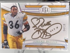 /10 2022 NATIONAL TREASURES HOF JEROME BETTIS ON CARD GOLD AUTO PT-JBE Steelers