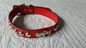 Punk Rock Vintage Hundehalsband Leder Halsband Halskette Mode Rot Etikett Neu/Alt - Bild 1 von 10
