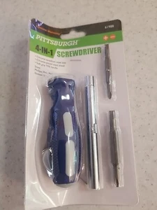 2 X New PITTSBURGH 61988 - 4-In 1 Screwdriver with TPR Handle Free Shipping - Picture 1 of 2