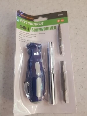 2 X New PITTSBURGH 61988 - 4-In 1 Screwdriver with TPR Handle Free Shipping  - Image 1 of 2