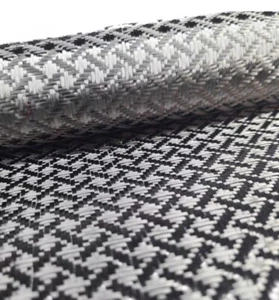 1*Metallic Carbon fiber & Red&Silver reflection mixed fabric Twill cloth50*100cm - Picture 1 of 4