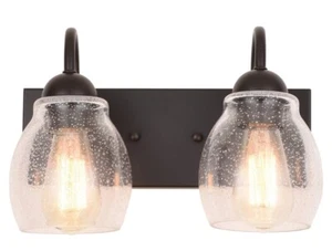 Alice House 13in Vanity Lights With Seeded Glass - Picture 1 of 4