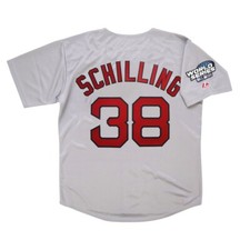 Curt Schilling 2004 Boston Red Sox Grey Road World Series Jersey Men's (S-3XL)