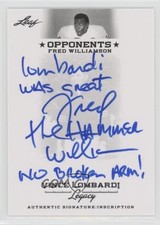 2012 Leaf Vince Lombardi Legacy Opponents Inscriptions Fred Williamson Auto