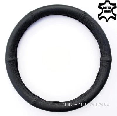 LKW Ø 42 - 44 Echtes Leder Lenkradbezug, Lenkradhülle, Lenkradschoner / SCHWARZ - Bild 1 von 4