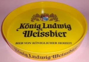 Vtg KONIG LUDWIG WEISSBIER BEER SERVING TRAY GERMAN BREWERY PUB CLUB WALL DECOR - Picture 1 of 11