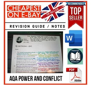 AQA GCSE Annotated English Literature Poetry Anthology Power & Conflict Notes - Picture 1 of 2