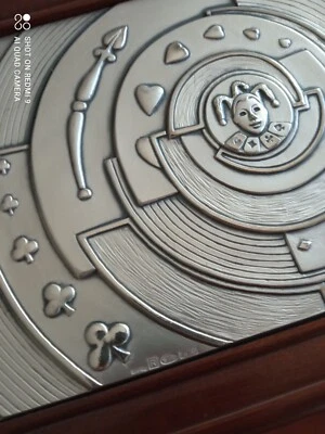 Alliani Scatola Fiches In Legno Con Placca In Argento - Immagine 1 di 4