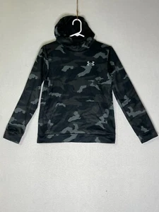 Under Armour Green Camouflage Pullover Hoodie Sweatshirt Loose Youth Size Large - Picture 1 of 7