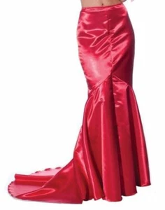 NEW Club Burlesque Red Long Fantail Skirt Costume Sz Medium Waist sz 26" - Picture 1 of 2