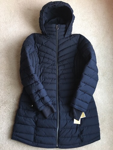 Michael Kors Giacca Tampone Donna Con Cappuccio Trapuntata Cappotto S Navy