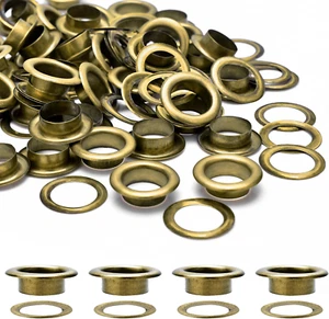 100 Sets of 1/2 Inch Bronze Grommets for Fabric, Tarps, and Curtains - Picture 1 of 12