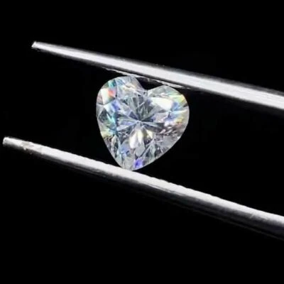 Preciosa moissanita suelta en forma de corazón color D blanco 9 X 9 mm para anillo Foto 1 de 4
