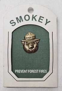 Vintage Smokey The Bear Prevent Forest Fires Pin Gold Tone Made In USA - Picture 1 of 3