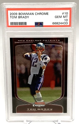 Bowman Chrome Tom Brady #10 2009 PSA 10 gemas como nuevo Patriots Buccaneers Foto 1 de 2