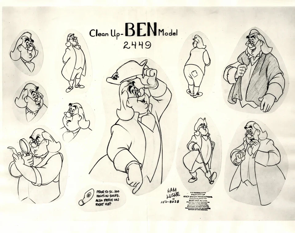 Disney: The Liberty Story: Ben Franklin: Original Production Model Sheet-1957 - Image 1 of 1