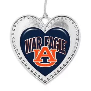 43438 Auburn Tigers Heart Christmas Ornament - Picture 1 of 1