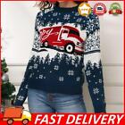 Women Crochet Pullovers Long Sleeve Snowflake Truck Pattern Casual Daily Outfit