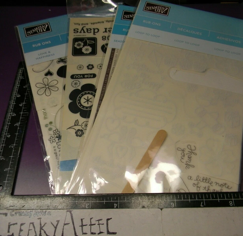 STAMPIN UP RUB-ONS 4 PAQUETES BUCLE TEMPORADA ALEGRÍA DÍA PERFECTO AMOR FELICIDAD CRUJIDO Foto 1 de 1