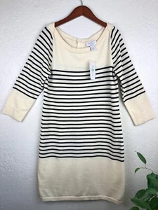 Andrea Jovine Weekend Pullover Kleid Gr. L Baumwolle Strick Schwarz Creme Neu mit Etikett Pull Over - Bild 1 von 7