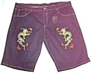 Herren Jeans bestickt Dragons Steves Größe 46 Jeansshorts blau Denim 5 Taschen - Bild 1 von 8