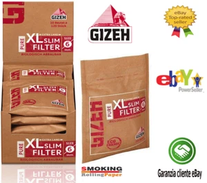 Filtri GIZEH Slim 6mm Filtre Extra XL Lunghi Pure Bio 10 Bustin 120 filtrów - Zdjęcie 1 z 4