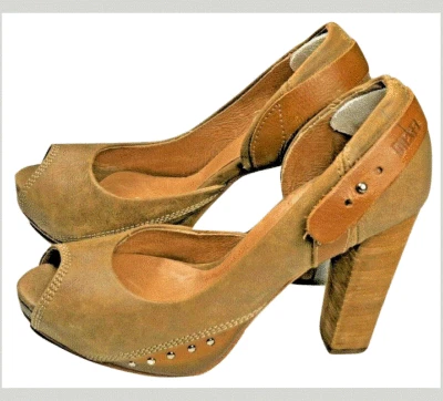 Diesel Mujer Zapatos 9 Bombas Tacones Altos Sin Cordones Cuero Nobuck Diseñador España Usados en Excelente Condición Foto 1 de 4