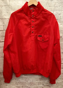 Chaqueta cortavientos Eddie Bauer vintage para hombre grande roja pulóver a presión de nailon - Imagen 1 de 4