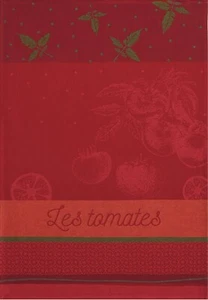 Coucke "Tomates du Potager", Woven cotton tea towel. Designed in France. - Picture 1 of 3