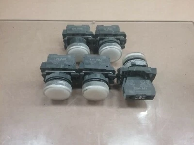 (Lote de 5) Luz indicadora blanca Telemecanique ZBV-M1 #14G84 Foto 1 de 3