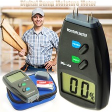 Digital LCD Damp Moisture Meter Detector Tester Wood Timber Plaster Sensor