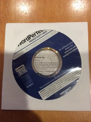 NEW Sealed WordPerfect PRODUCTIVITY PACK Recovery CD, PN KD372, Dell P/N:0CD940 - Image 1 of 2