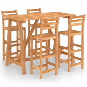 5 Piece Patio Bar Set Solid Acacia Wood vidaXL - Picture 1 of 11