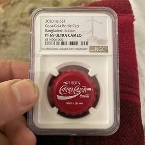 2020 COCA-COLA BOTTLE CAP bangladesh EDITION NGC PF69 Ultra Cam - Picture 1 of 4