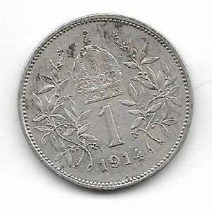 1 Corona 1914 Österreich Franz Joseph , 5 g , 835 Silber Münze , H4/1 - Bild 1 von 2