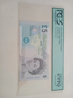 2002(2004) PCGS 67 PPQ Great Britain Bank Of England 5 Pounds Rickey Collection - Image 1 of 4