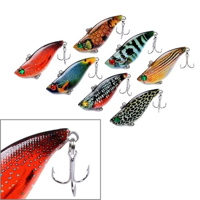 7 Stück Minnow Crankbait Kunstköder Fischköder Angeln Köder Haken Hecht Wobbler - Bild 1 von 4