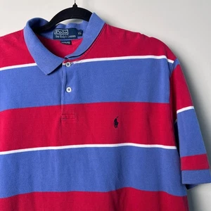 Polo By Ralph Lauren Blue and Red Stripe Short Sleeve Polo Men’s XL - Picture 1 of 6