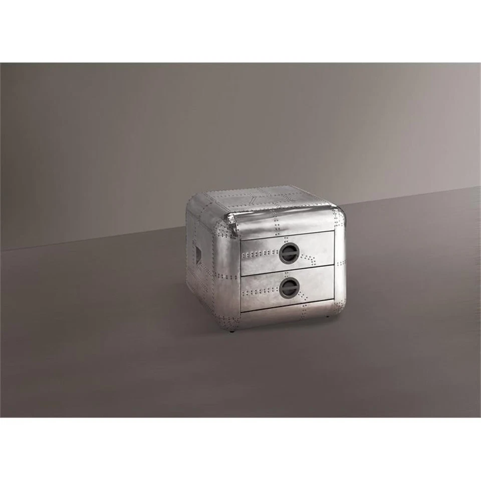 ACME Brancaster 2 Drawer End Table in Chrome - Image 1 of 1