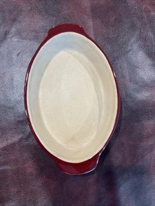 The Pampered Chef Small Oval Baker Cranberry New Traditions Stoneware Retired - Picture 1 of 8
