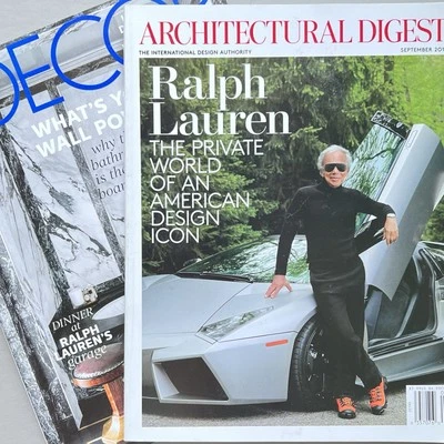RALPH LAUREN Magazine Lot ARCHITECTURAL DIGEST 2013 Sept & ELLE DECOR 2017 Dec - Image 1 of 4