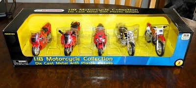 Paquete de 5 motocicletas diecast escala 1:18 Maisto HONDA CR250R Valkyrie CBR600F4i VFR Foto 1 de 4