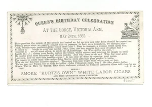 Canada - British Columbia - George Victoria Arm Boat Race - 1882 - Rare Programm - Picture 1 of 3