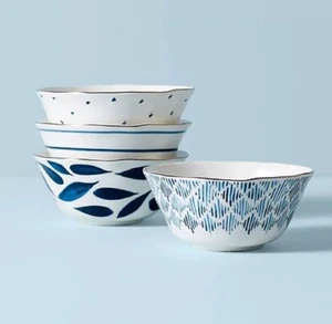 Lenox Blue Bay Porcelain 4-piece Bowl Set. New - Picture 1 of 2